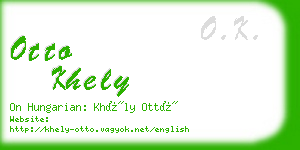 otto khely business card